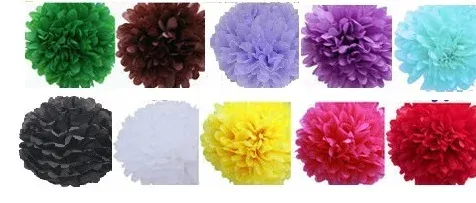 Papírové květinové koule Pom-poms 15cm Sada 10 kusů