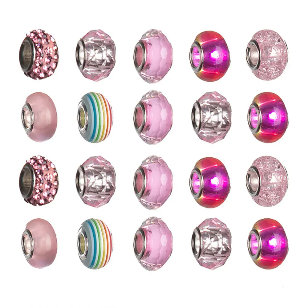 Dárková kreativní sada náramků s korálky PINK TOPBEADS pro holky