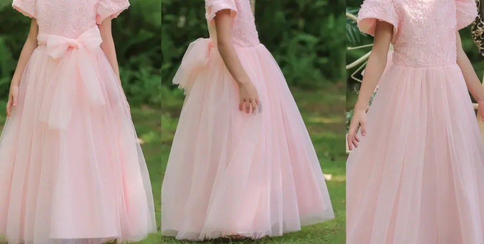 Šaty dětské dlouhé slavnostní růžové Rosa princeznovské luxusní