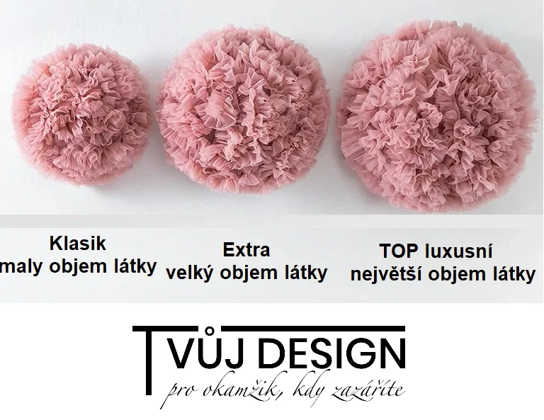 TUTU sukně PETTI s extra objemem - Růžová hvězdička (tylová, točitá)