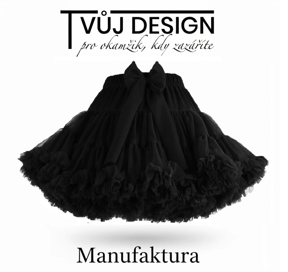 Dámská Sukně Tutu Petti Černá Tylová - Manufaktura Extra Objem
