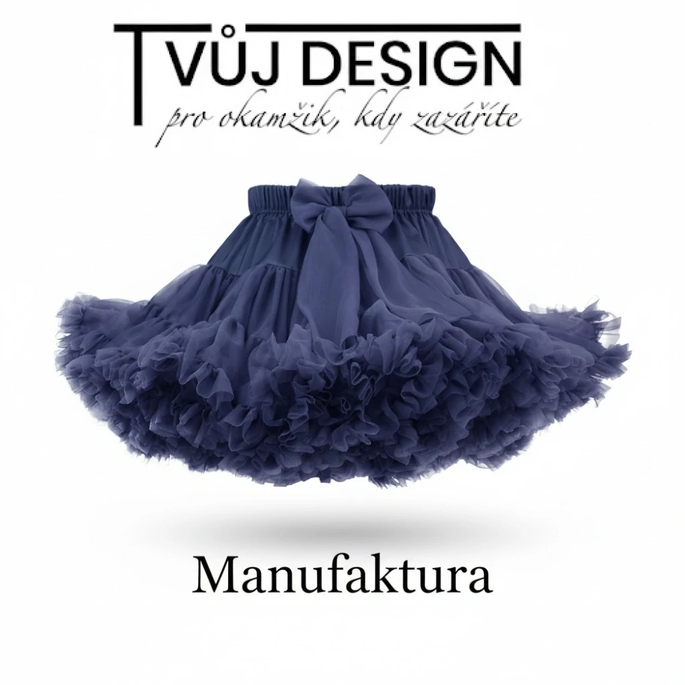 Dámská Sukně Tutu Petti Modrá Noc Tylová - Manufaktura Extra Objem Tvujdesign