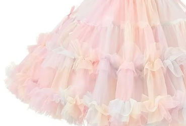 Dívčí Sukně TUTU PETTI Luxus TOP objem - Duhové mašličky
