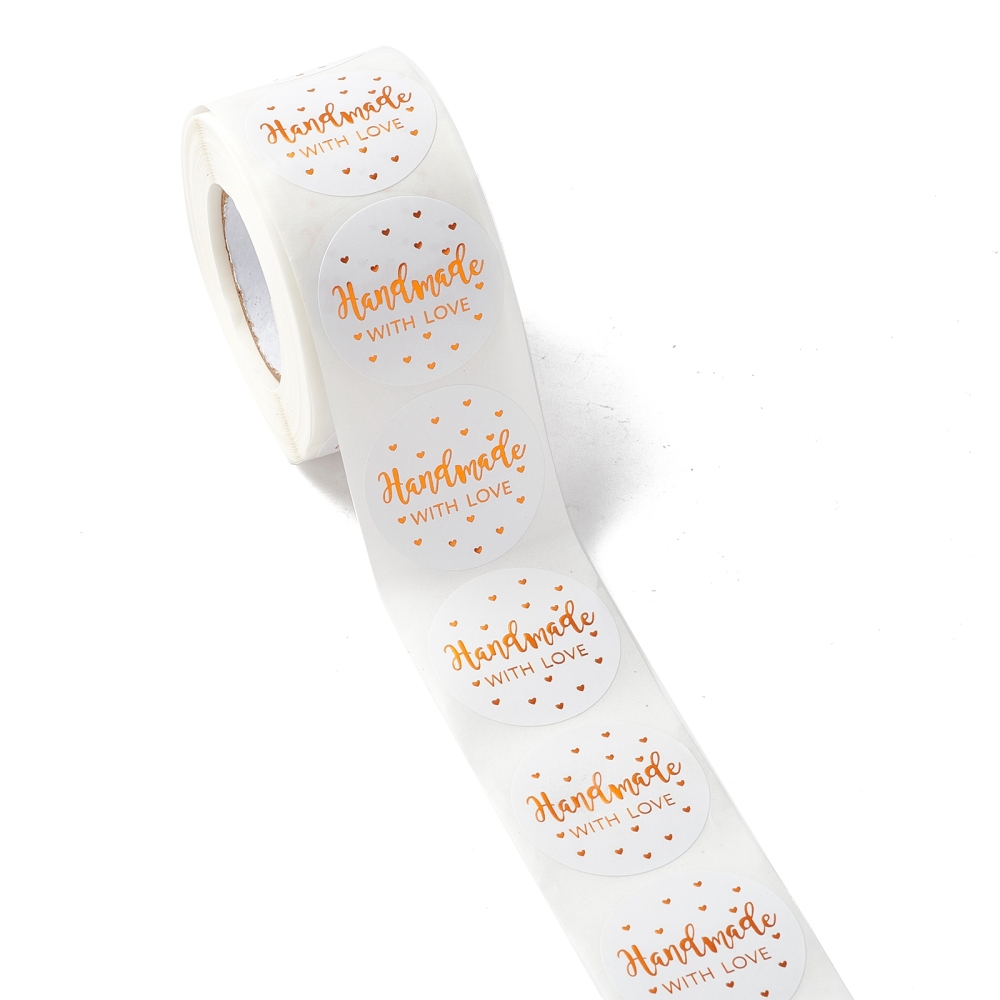 Samolepky Handmade with Love na dárky a balení – 100 ks