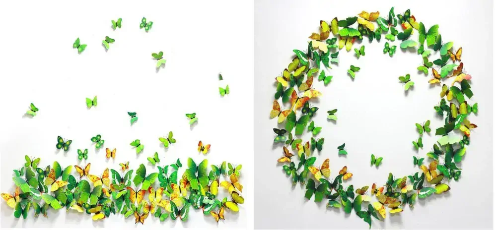 3D MOTÝL růžový - SADA 12x motýlek samolepka i magnet