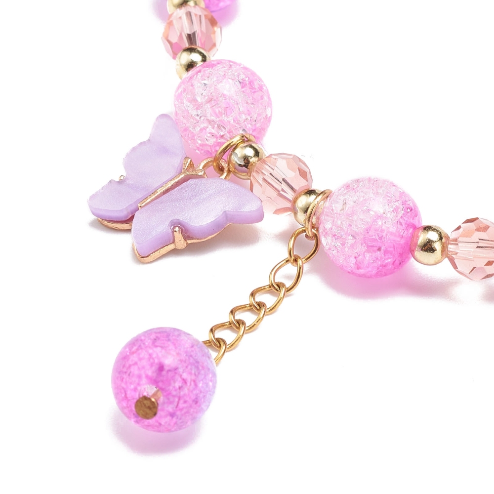 Dárková sada ELA v krabičce náramek štras, náramek korálkový, přívěsek lístek