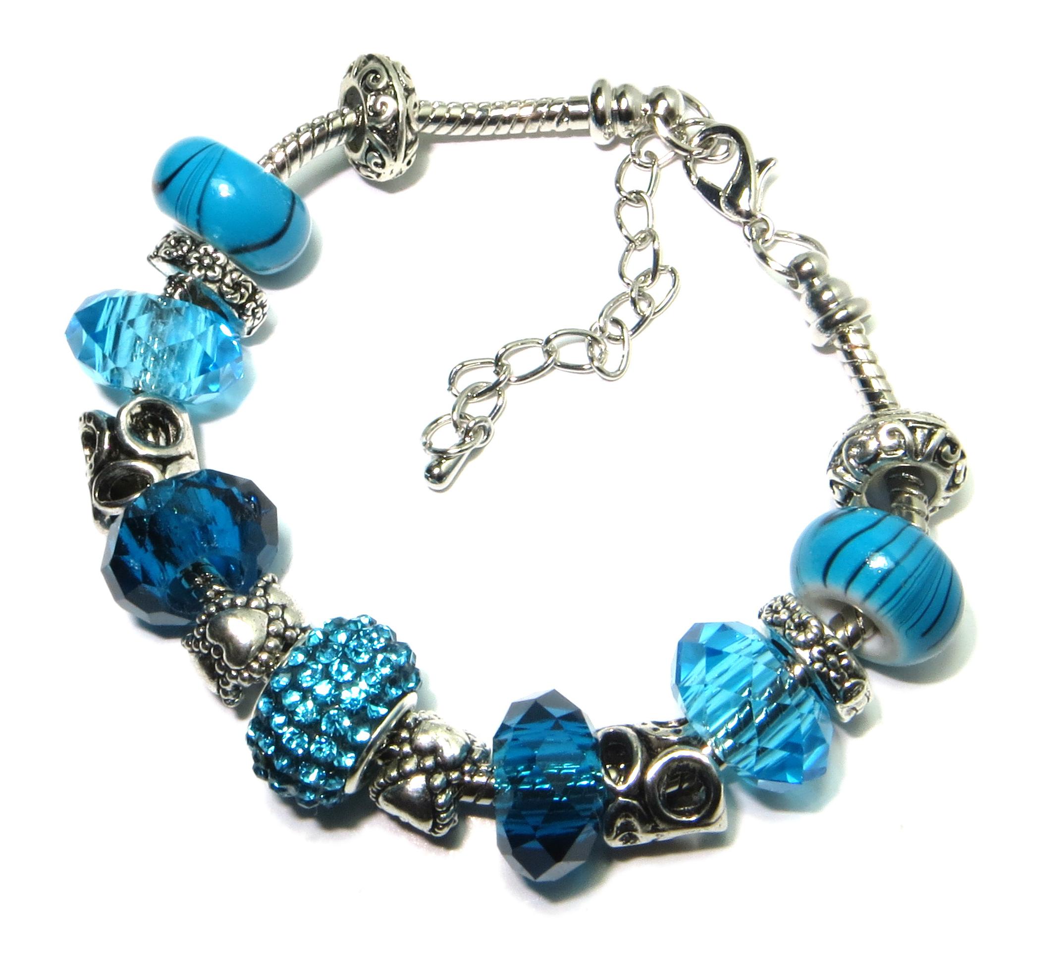 Náramek s korálky ICE TYRKYS LOOK TOPBEADS + dárková krabička