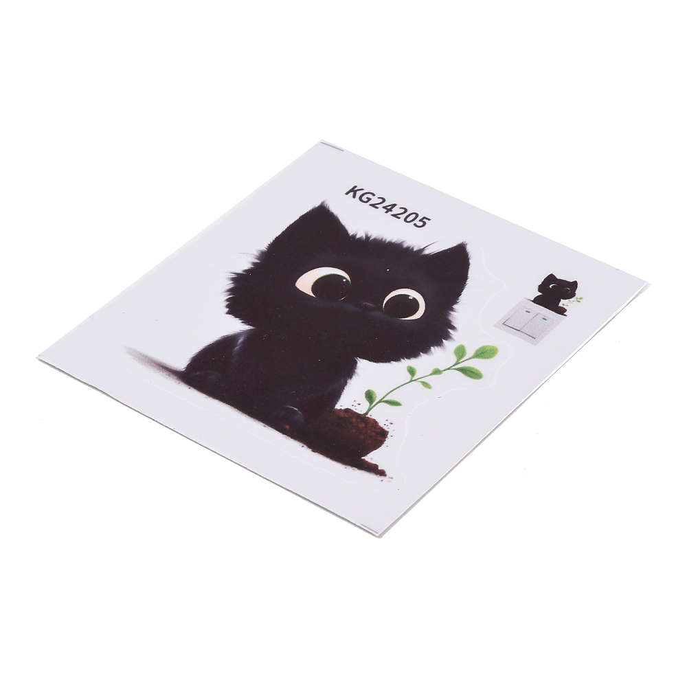 Dětské samolepky na zeď – kočičky a panda, nad vypínač, 5 ks