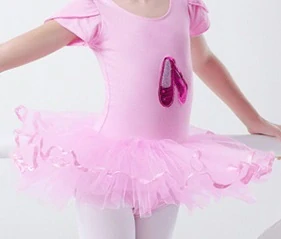 Dívčí baletní dres s tutu sukní a flitry – růžová baletka