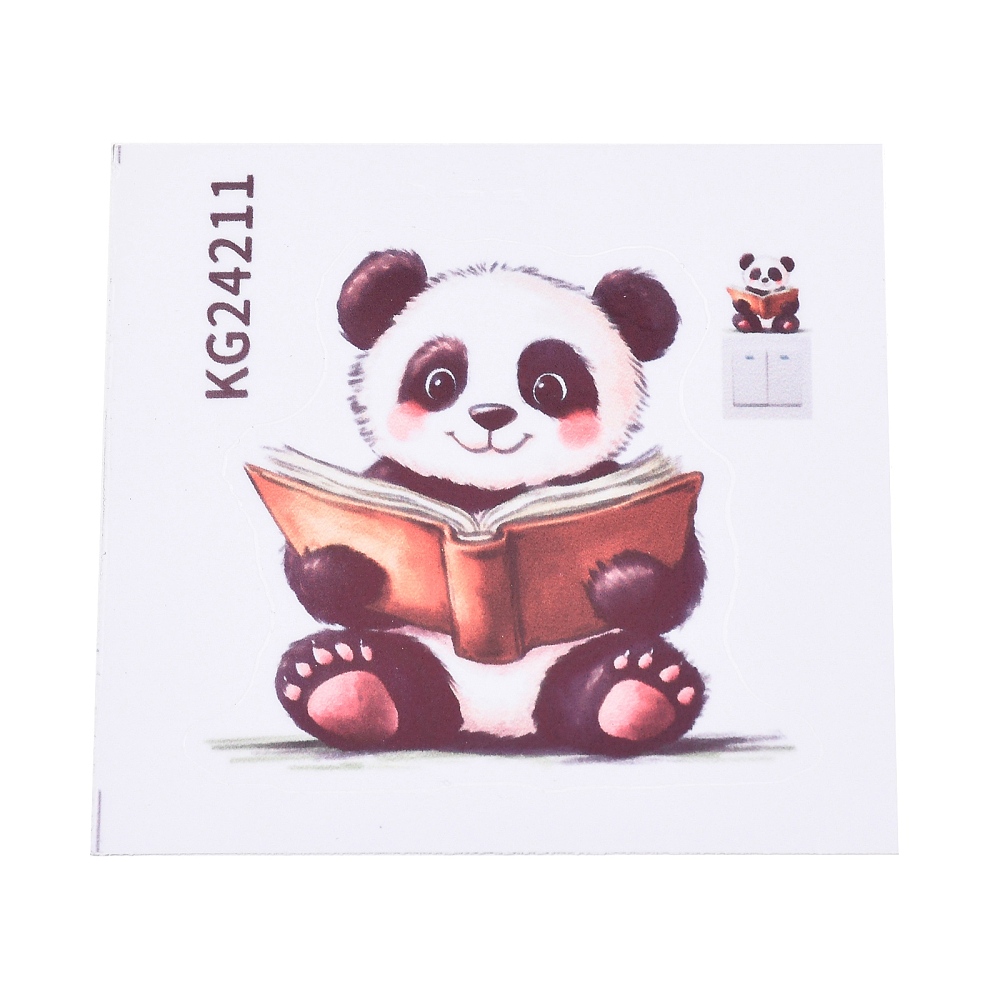Dětské samolepky na zeď – kočičky a panda, nad vypínač, 5 ks