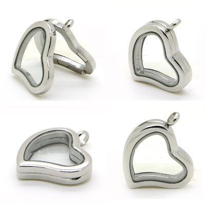 Medailonek otvírací SRDCE na foto, krystalky