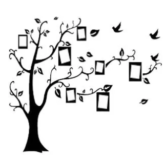 Samolepky na zeď -Černobílý Strom fotky 140x90cm