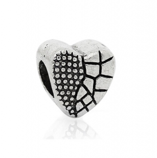 Korálek kovový SRDÍČKO ORNAMENT - TOPBEADS