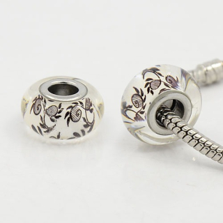 Korálek 30 ANY černobílý lady skleněný - TOPBEADS