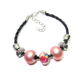 Náramek s korálky Růžový snílek - TOPBEADS 19-21 cm