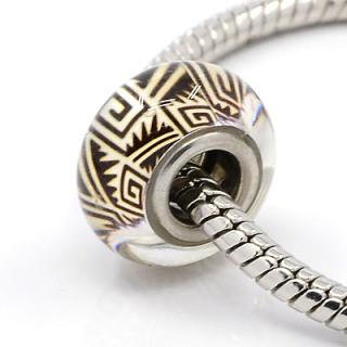 Korálek 39 ANY Cofee hnědá a smetanová skleněný - TOPBEADS