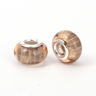 Korálek akryl perleť hnědozlatý - TOPBEADS