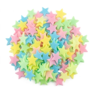 Samolepící svítící hvězdičky na zeď a strop 3D (100 ks) fotoluminiscenční