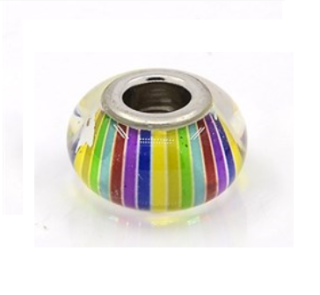 Korálek 40 ANY Pruhovaný barevný skleněný - TOPBEADS