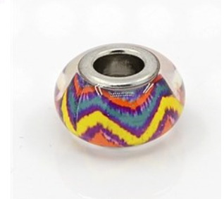 Korálek 41 ANY Barevné vlnky skleněný - TOPBEADS