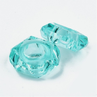 Korálek akryl SLIM modrozelený - TOPBEADS