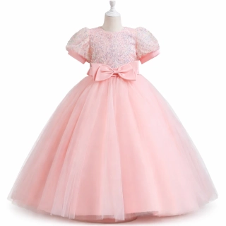 Dívčí růžové princeznovské šaty - slavnostní, styl Šípková Růženka 