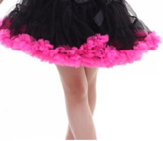 Sukně TUTU PETTI menší objem pro dívky 5-8 let - černorůžová