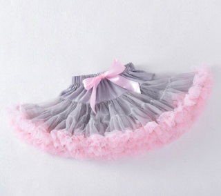 Sukně TUTU PETTI menší objem pro dívky 5-8 let - šedorůžová