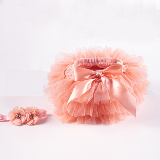 Dětská sukně s kalhotkami TUTU PETTI objem pro batolata 1-2 roky meruňkový komplet