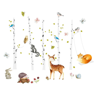Samolepky na zeď dětské - Zvířátka, lesní školka