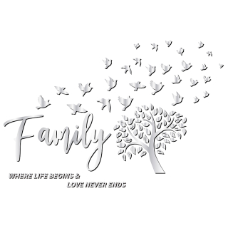 Samolepky na zeď zrcadlové - Strom Family Rodina