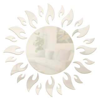 Samolepky na zeď zrcadlové - Slunce i květ jako zrcadlo