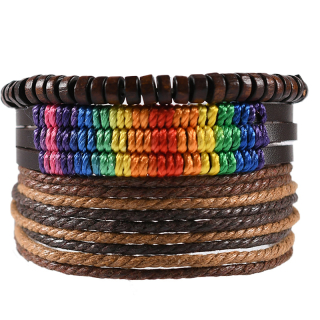 Náramek unisex duha sada 3 ks