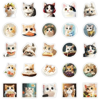 Dekorativní dětské samolepky Kočky a koťata - 50 ks