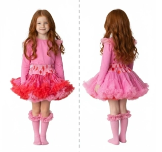 Sukně Dívčí Tutu Petti Oboustranná Srdíčková - Manufaktura Extra Objem