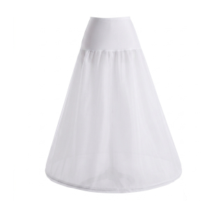 Bílá spodnička s obručí v dolní části pod společenské a svatební šaty, 95 cm
