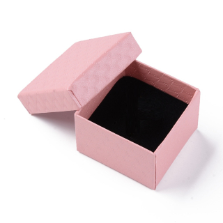 Dárková krabička na šperky růžová 5 × 5 × 3,5 cm, papírová s víkem