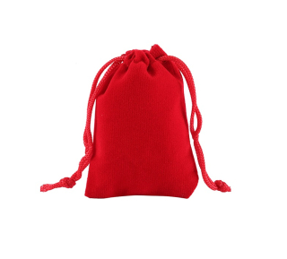 Dárkový sametový červený sáček 7x5 cm - red velvet